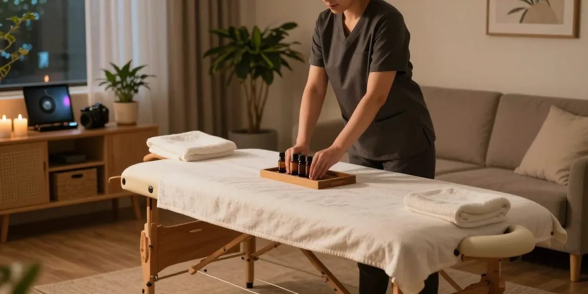Experience relaxation with 성남출장안마 in a cozy massage setting.