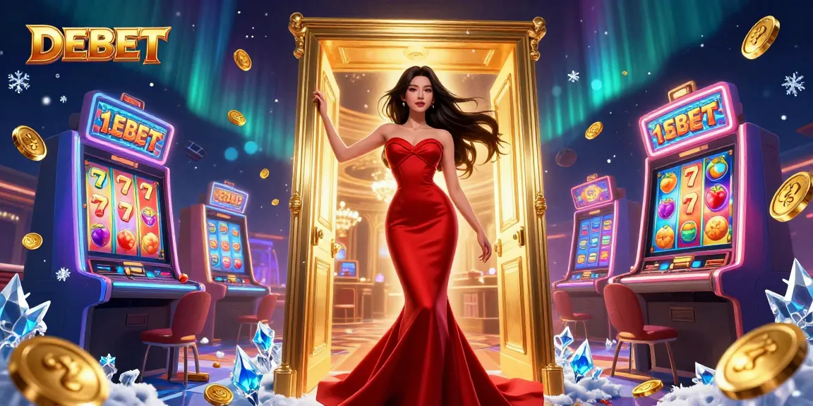 Experience the thrill of DEBET gaming with vibrant slots, golden casino atmosphere, and stunning visuals.