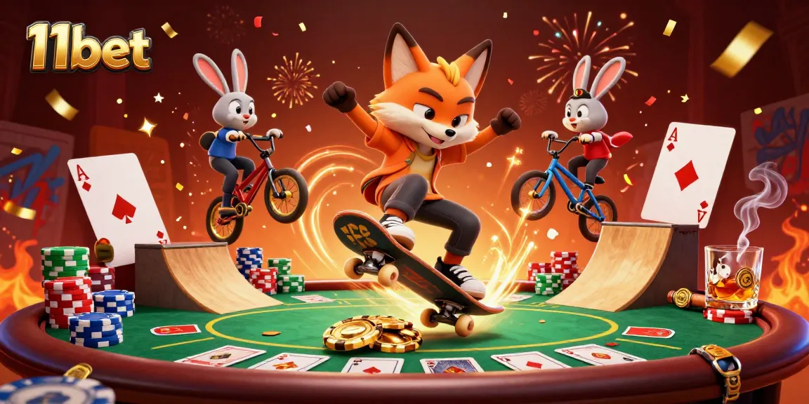 Experience thrilling gameplay at 11bet with dynamic characters and vibrant casino elements.