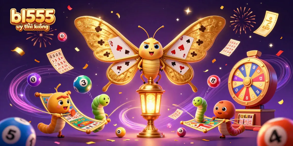 Engage in an exciting casino adventure with bl555 uy tín không featuring a vibrant 3D illustration of a moth and dynamic game elements.
