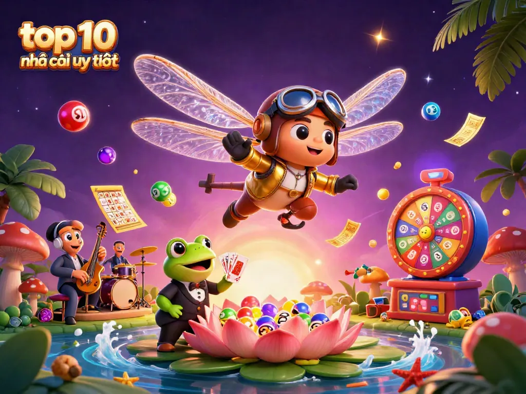 Engage in casino excitement with the top 10 nhà cái uy tín showcasing colorful game elements.