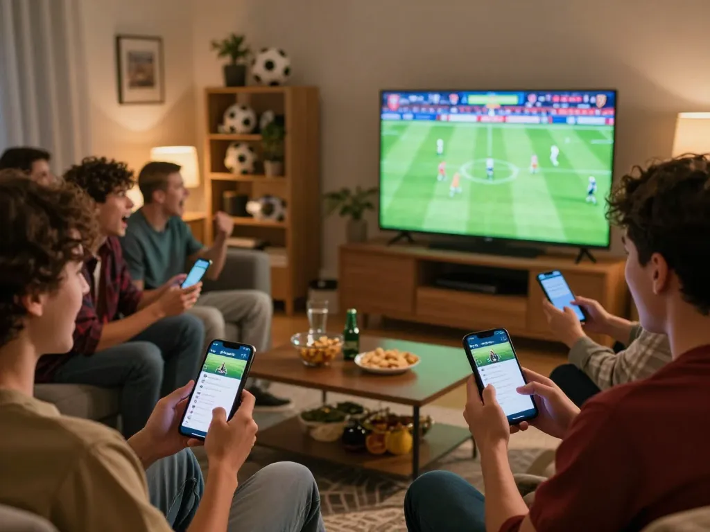 Socolive users enjoying a thrilling sports betting experience while watching live football at home.