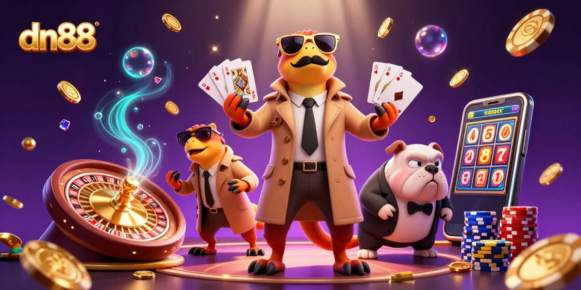 Experience thrilling gameplay at dn88 with raptors entering a VIP lounge in a lively casino scene.