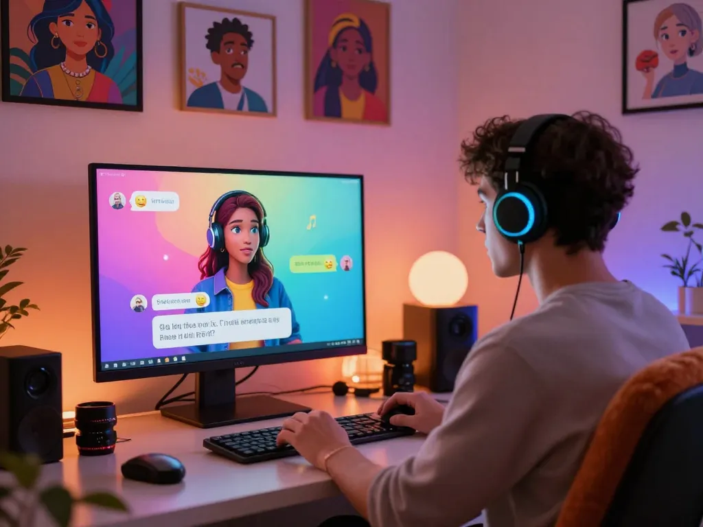 Engaging in porn chat AI interactions within a vibrant digital environment, showcasing user-friendly interface and immersive elements.