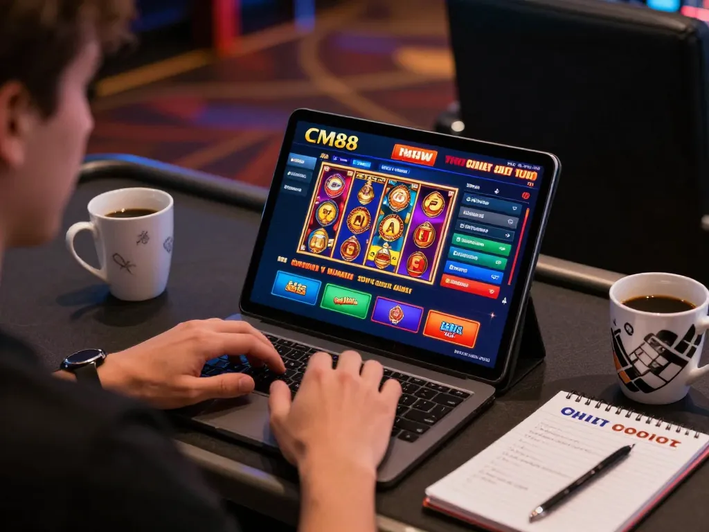 Engaging with CM88 online casino interface while strategizing for better odds