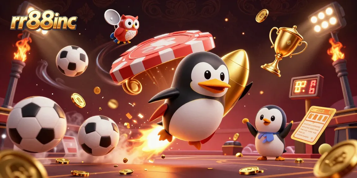 Bet on rr88inc and experience thrilling casino adventures with a golden penguin in space!