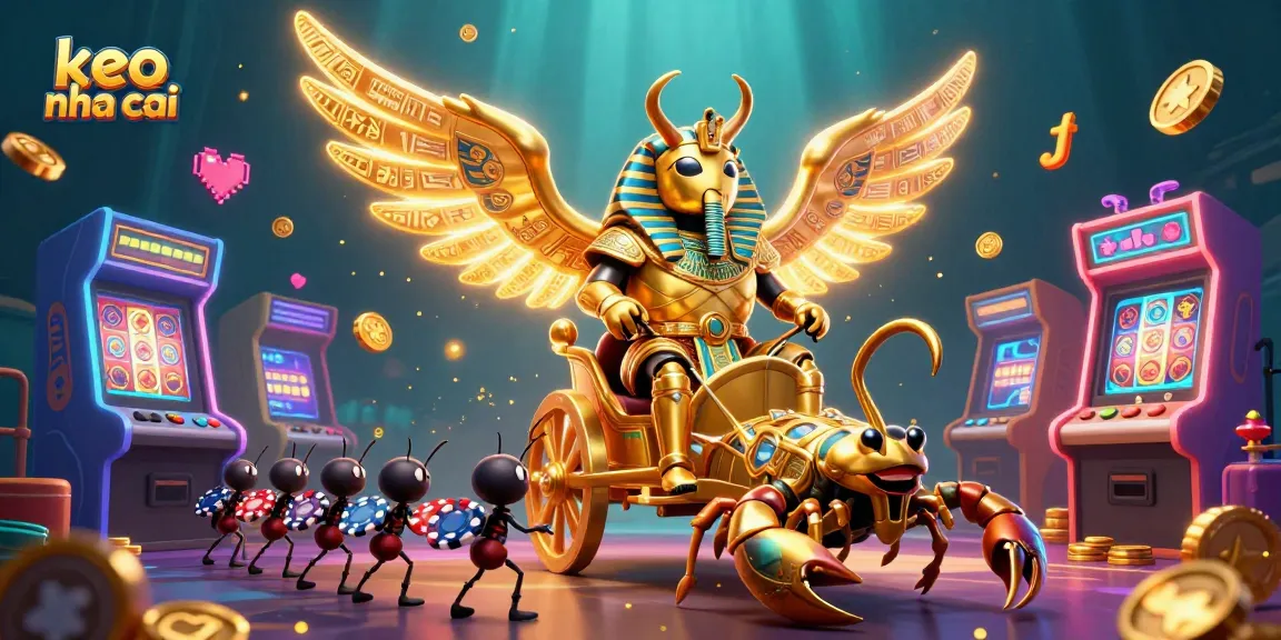 Engage with keo nha cai in an exciting casino scene featuring vibrant games and characters.
