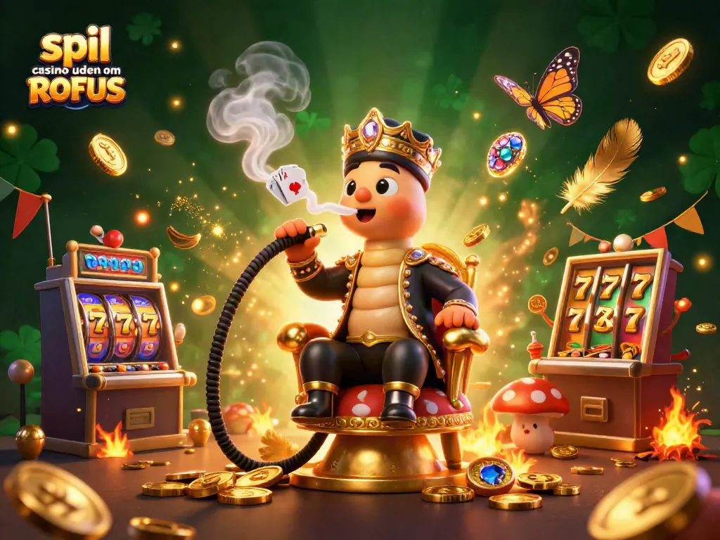 Engage in spil casino uden om ROFUS with vibrant 3D illustration showcasing a colorful cartoon scene.