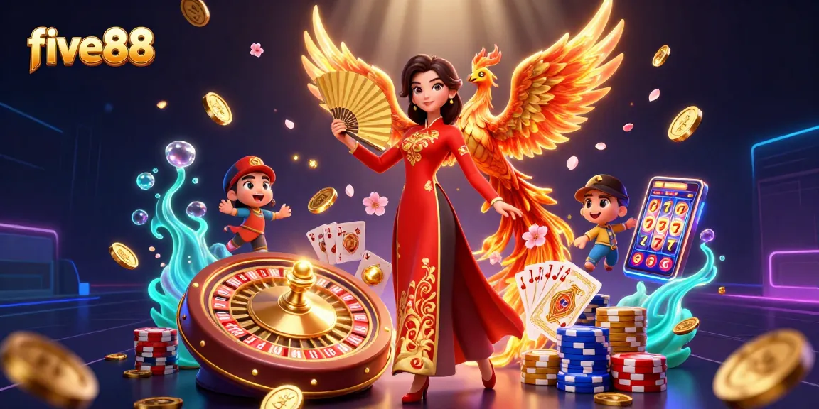 Experience thrilling gaming adventures with five88 in a vibrant casino scene.