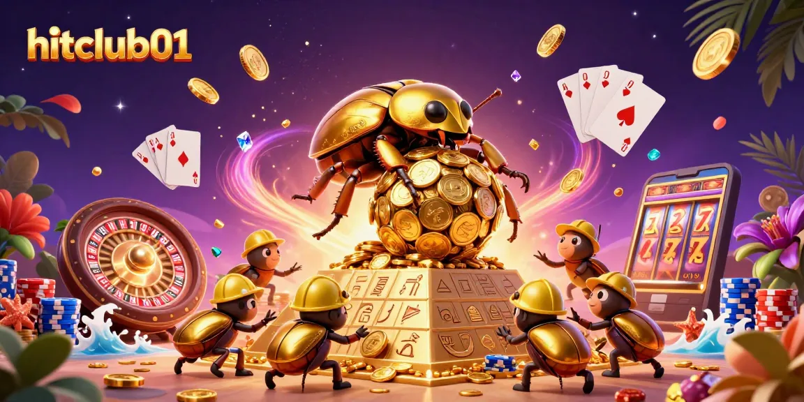 Experience thrilling gameplay with hitclub01's vibrant casino scene featuring golden coins and lively characters.