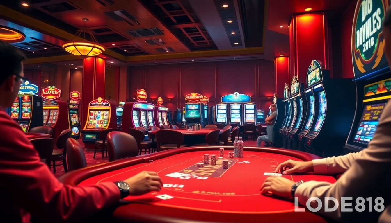 Experience thrilling action at LODE88, featuring engaging poker games and vibrant slot machines.