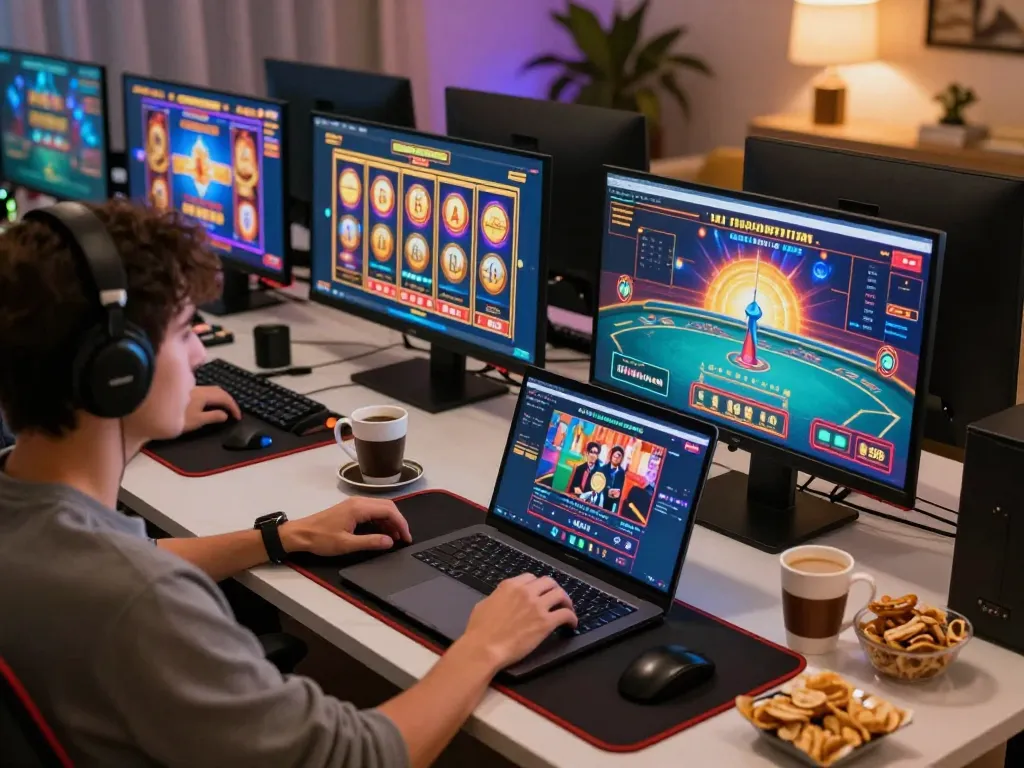 Player exploring diverse games on LC 88 online gaming platform, showcasing immersive casino experience.