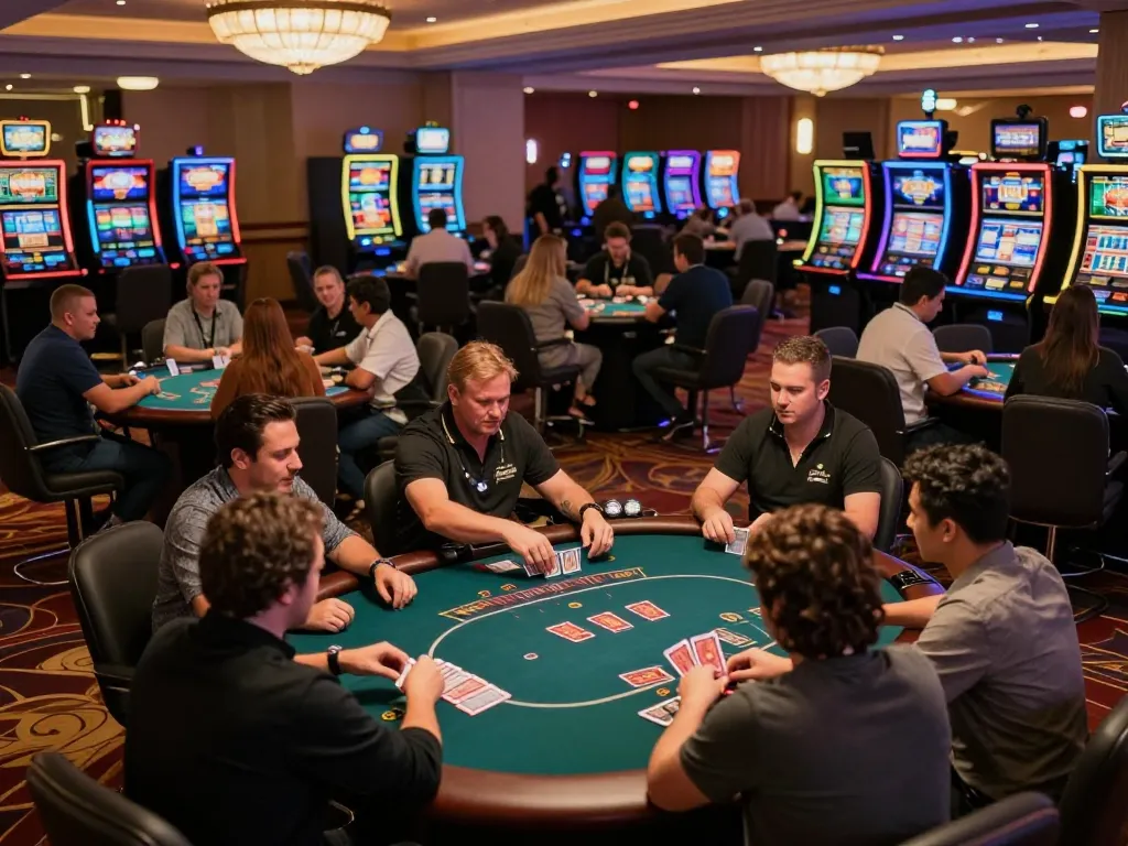 Players strategically engaging in casino games at nhacaiuytin44, showcasing dynamic blackjack action.