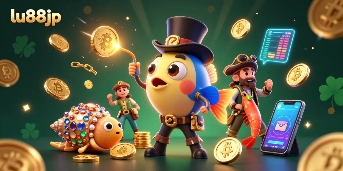 Engage in thrilling gameplay at lu88jp with vibrant characters and crypto elements surrounding a captivating casino scene.