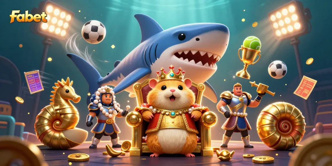 Join Fabet for thrilling sports betting action with the golden hamster king and seahorse guards.