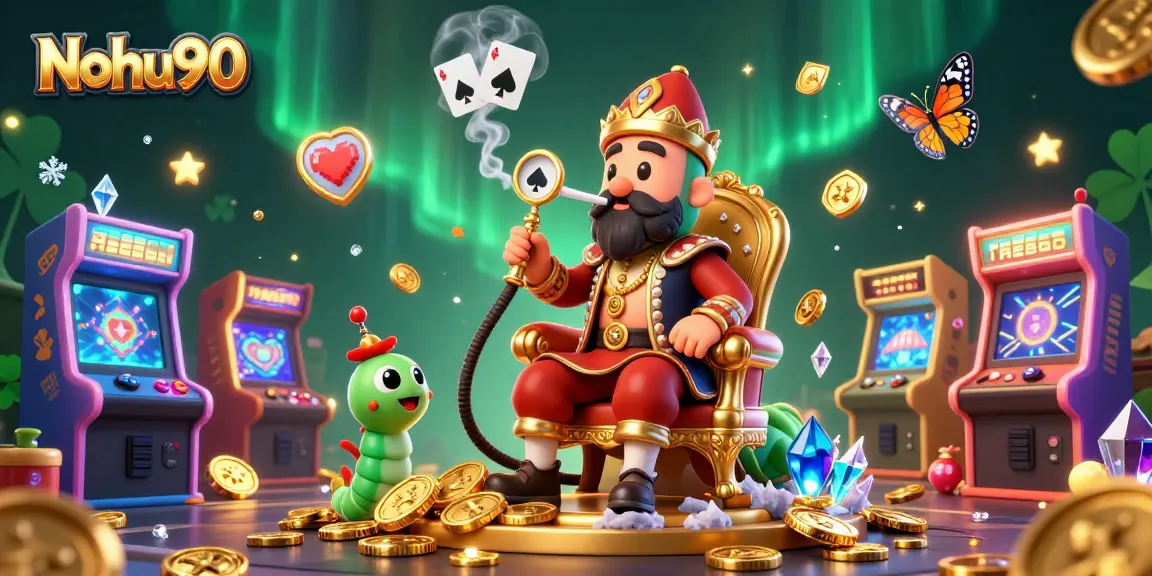 Experience thrilling games with Nohu90's vibrant 3D casino cartoon scene full of excitement.
