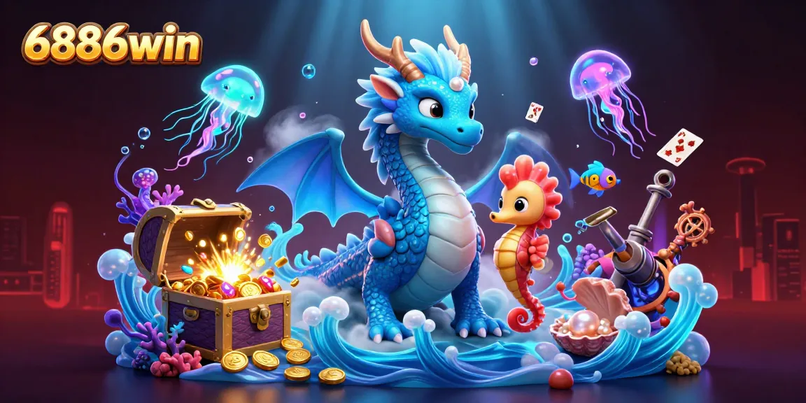 Experience the thrill of winning with 6886win in this vibrant underwater casino scene.
