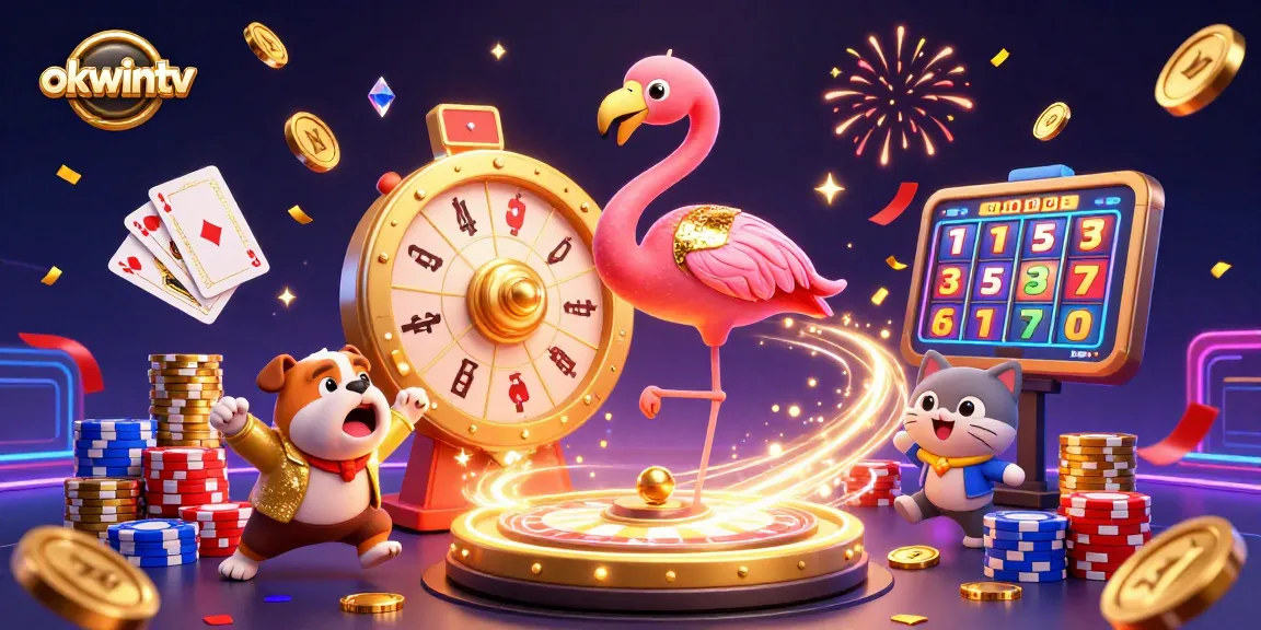 Experience the excitement of sports betting with okwinTV's dynamic gaming scene featuring engaging characters.