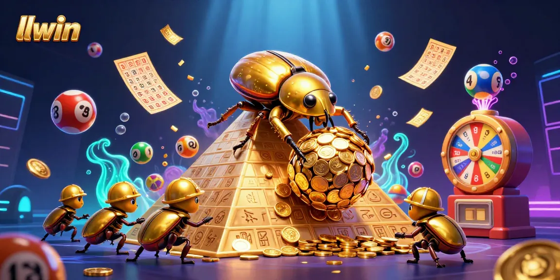 llwin engages players in a vibrant 3D casino adventure featuring dynamic lottery elements and golden coins.